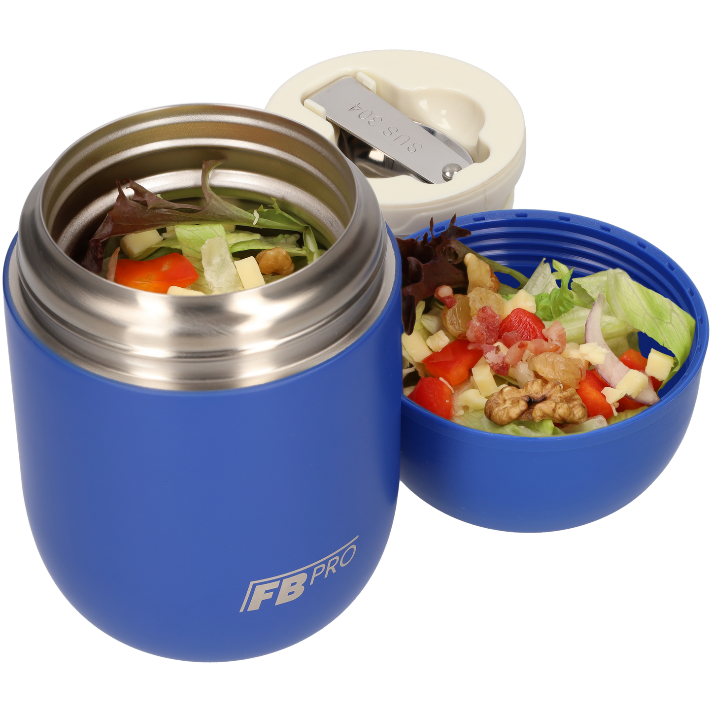 Blauw & Paarse Thermos Voedselcontainer met Lepel x2 - Thermoskan - 450ml