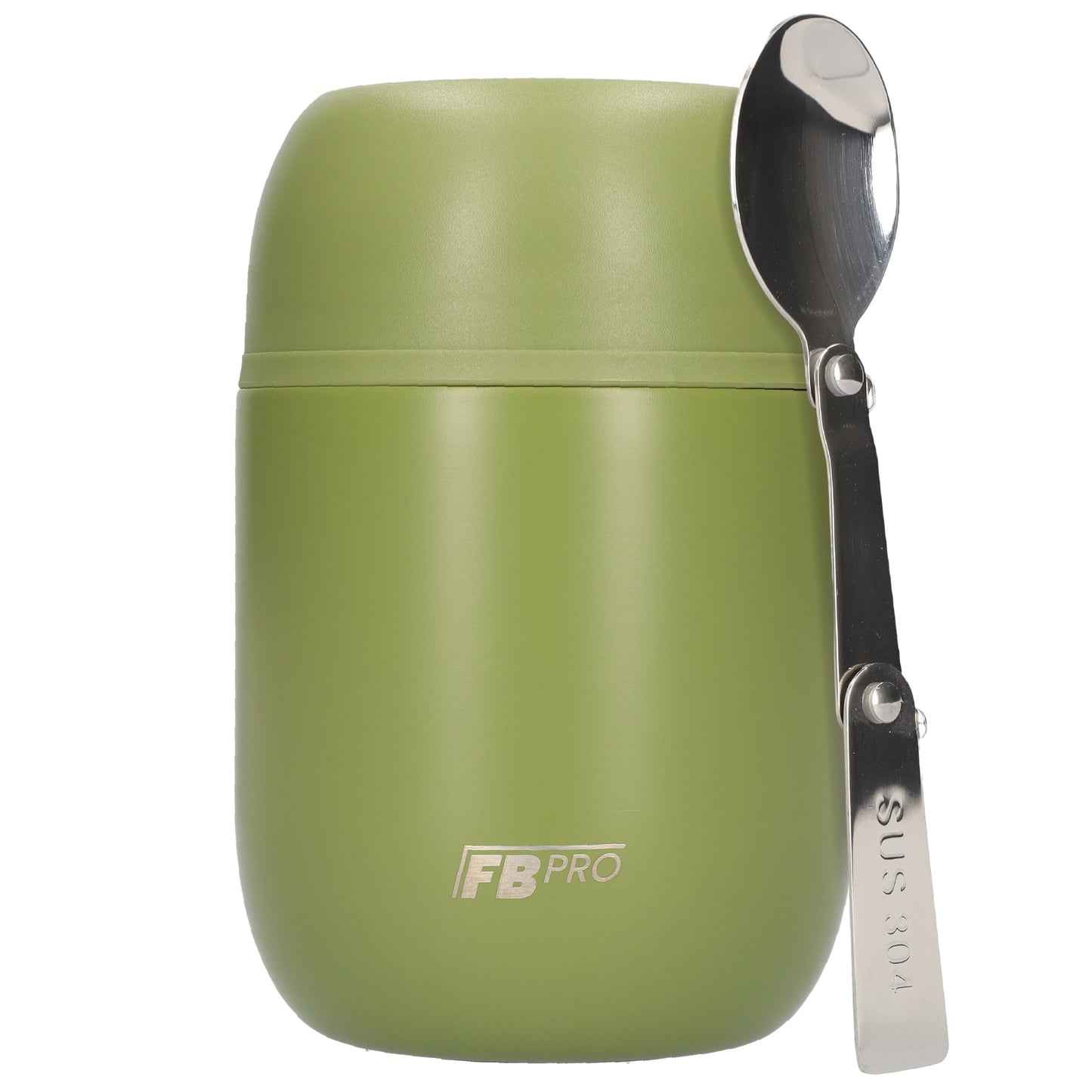 Blauwe & legergroene voedselcontainer Thermos Voedselcontainer met Lepel x2 - Thermoskan - 450ml